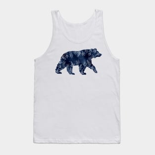 Indigo watercolor bear Tank Top